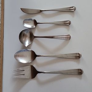 SUPREME CUTLERY SERVING UTENSILS VINTAGE STAINLESS STEEL 5 PIECES
